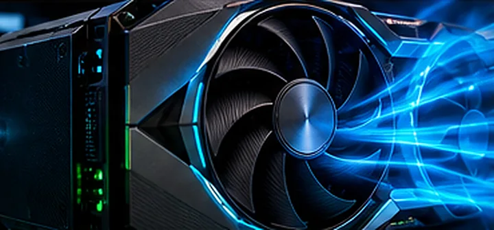 Stylized graphics card cooling-fan detail