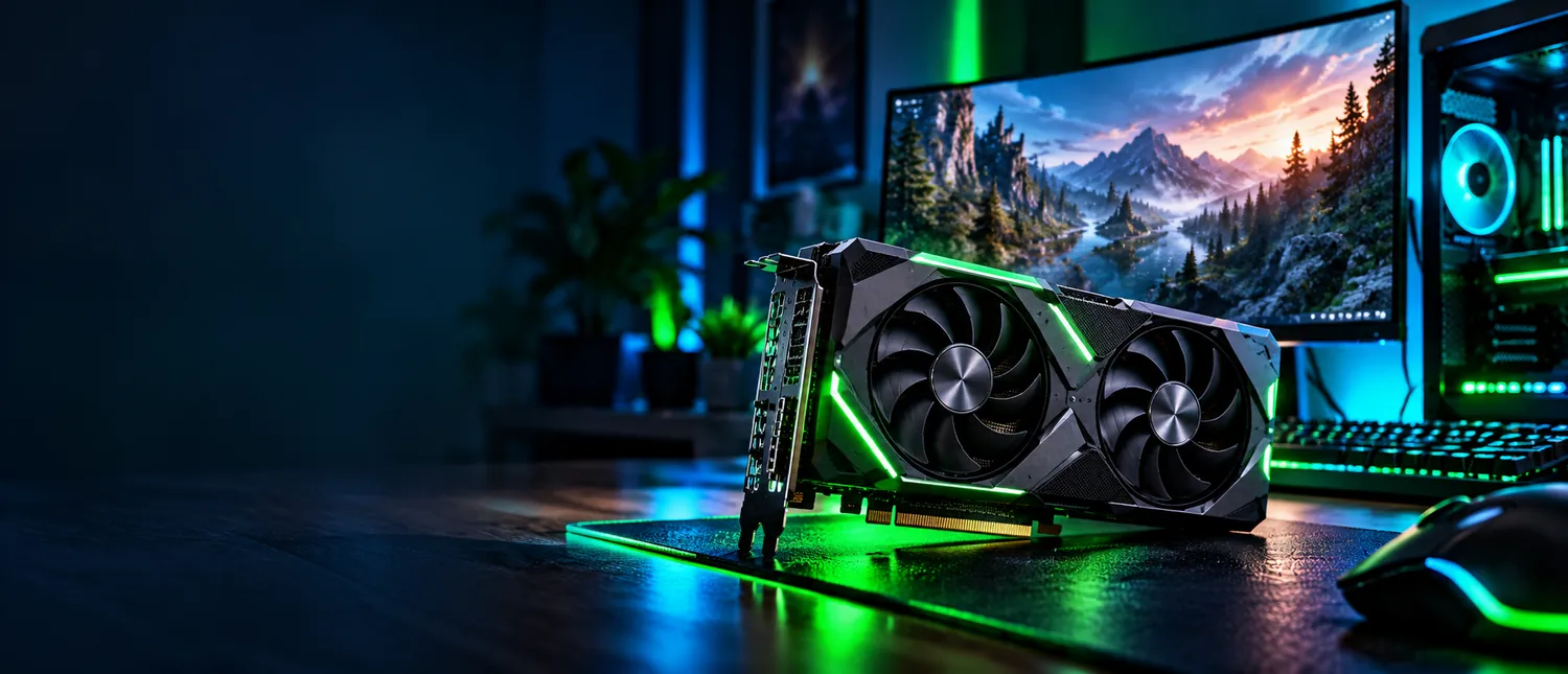 Illustrative GPU comparison scene, not a photo of either exact board